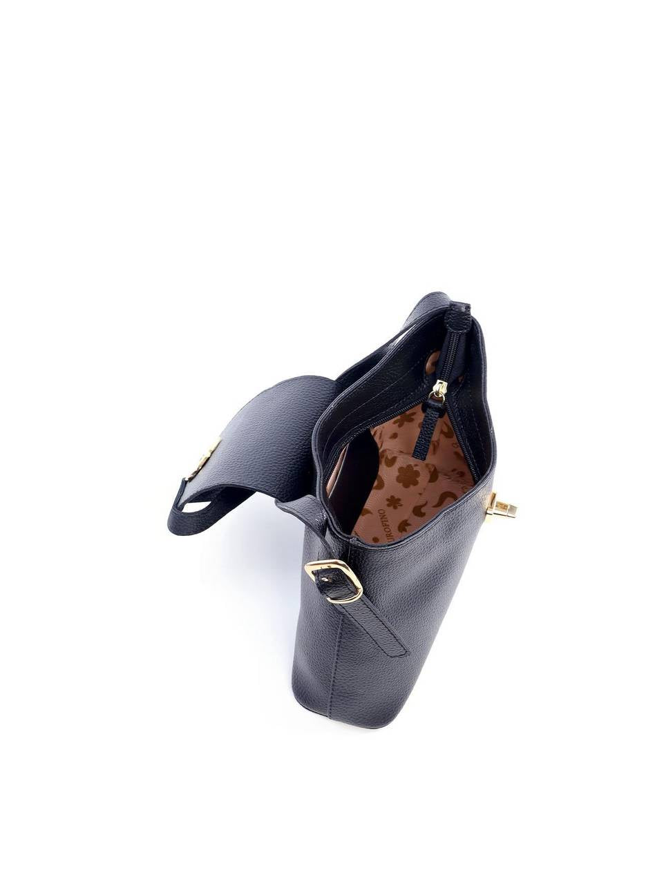 Bolsa Tote Transversal com Fecho CF - Preta BSI-6086 - PR