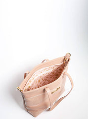 Bolsa Tote Média Couro Transversal Nude BSI-5861 - NU