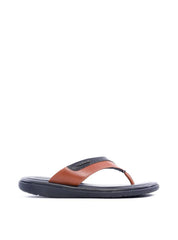 Chinelão Masculino de Dedo em Couro com Placa - Preta SDI-11769 - PR