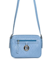 Bolsa Clutch Pequena Transversal Chaveiro Redondo Azul BSI-5723 - AZ