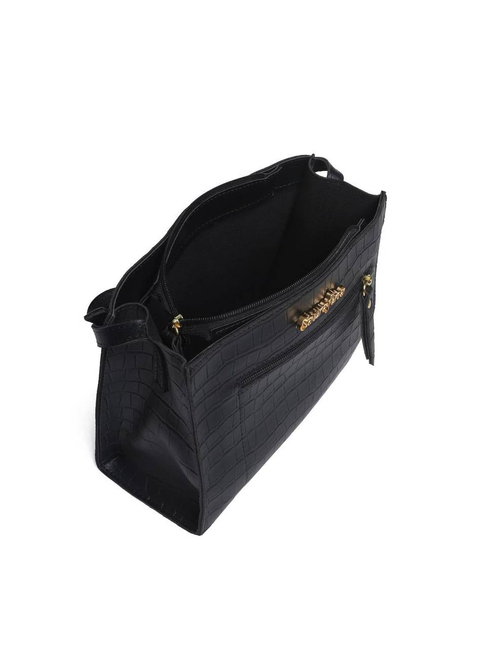 Bolsa Tote Transversal com Ziper - Preta BSI-5052 - PR