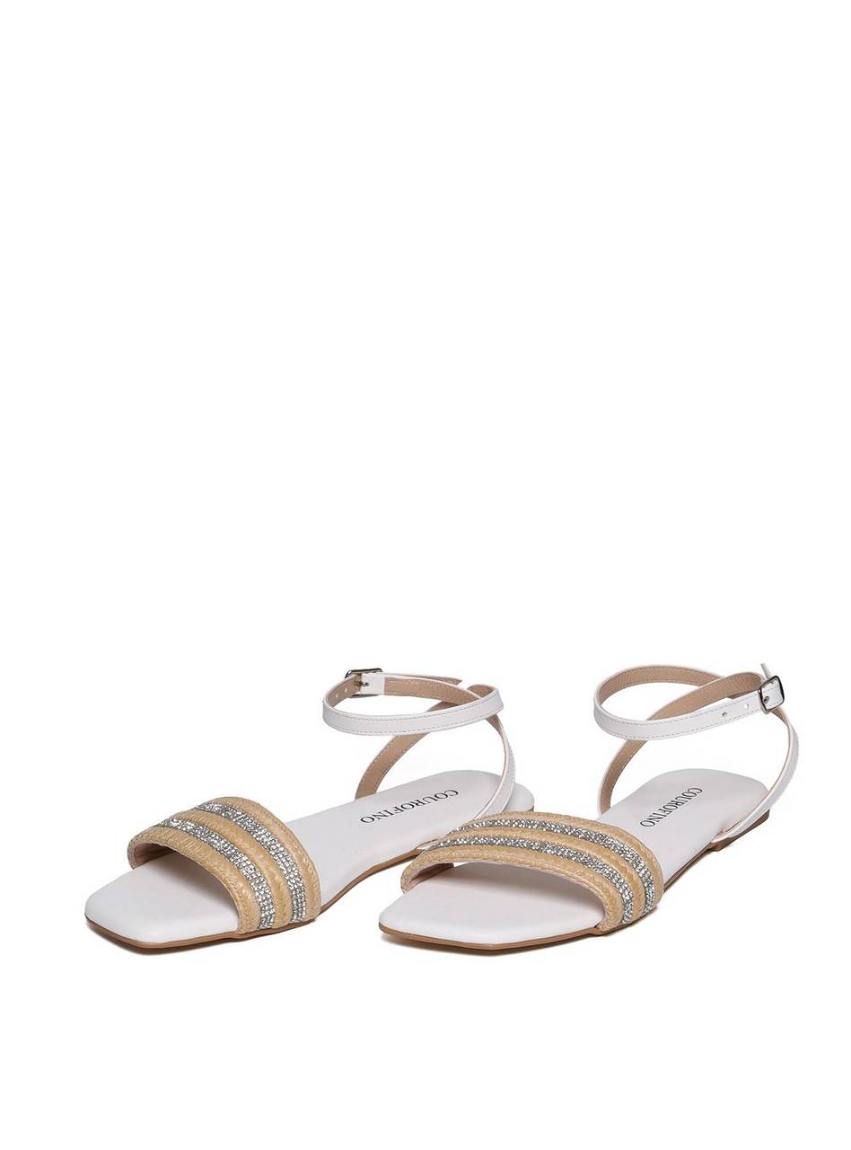 Sandália Feminina Rasteira Rosto Palha - Branca SDI-11641 - BR