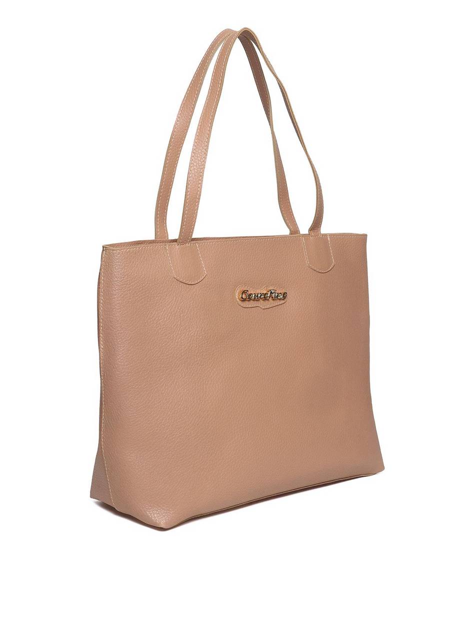 Bolsa Shopper Média Tiracolo Frente Lisa - Nude BSI-5139 - NU
