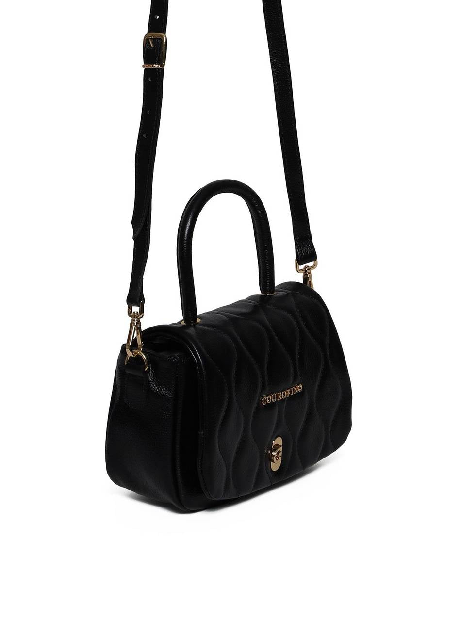 Bolsa Satchel Pequena Couro Alça Dupla - Preta BSI-5978 - PR