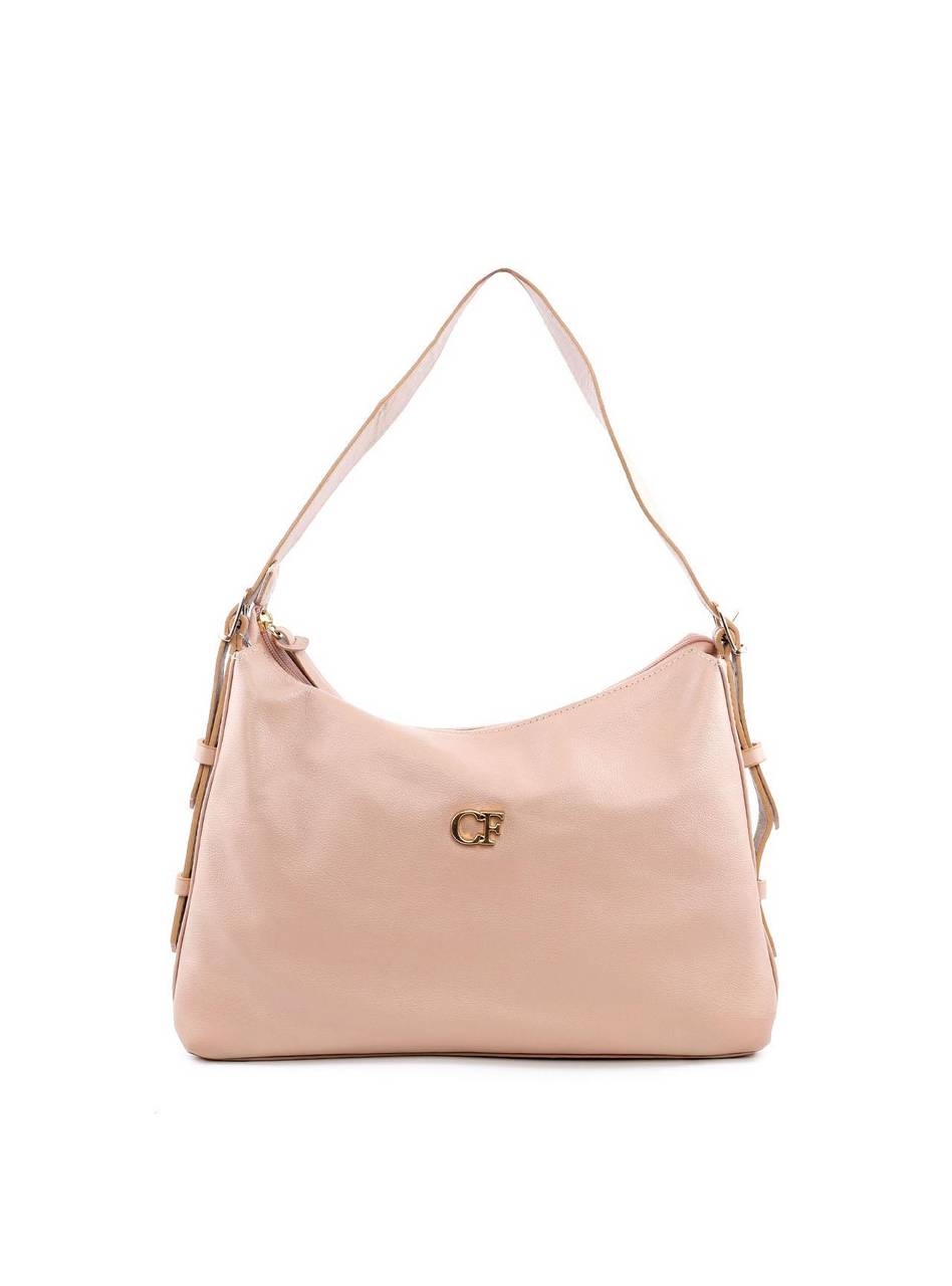 Bolsa Hobo Tiracolo com Fivelas e Passantes - Nude BSI-6063 - NU