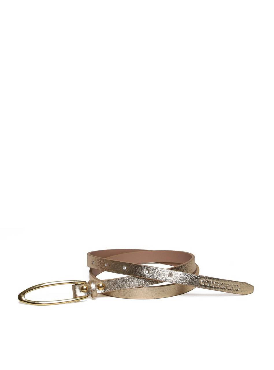 Cinto Feminino em Couro com Fivela Orgânica - Ouro CTI-971 - AU