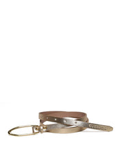 Cinto Feminino em Couro com Fivela Orgânica - Ouro CTI-971 - AU