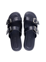 Chinelo Masculino Birken em Couro com Duas Fivelas - Preta SDI-11826 - PR
