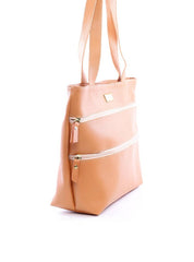 Bolsa Tote Tiracolo com Dois Bolsos Frontais - Nude BSI-6095 - NU