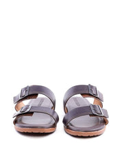 Chinelo Masculino Slide em Couro com Duas Fivelas SDI-11768 - CA
