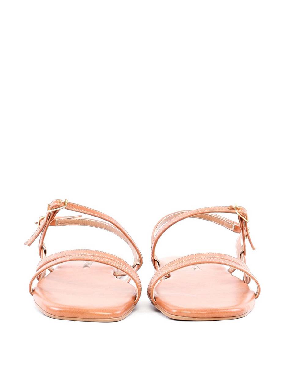 Rasteira de Tiras Finas com Fivelas - Nude SDI-11881 - NU