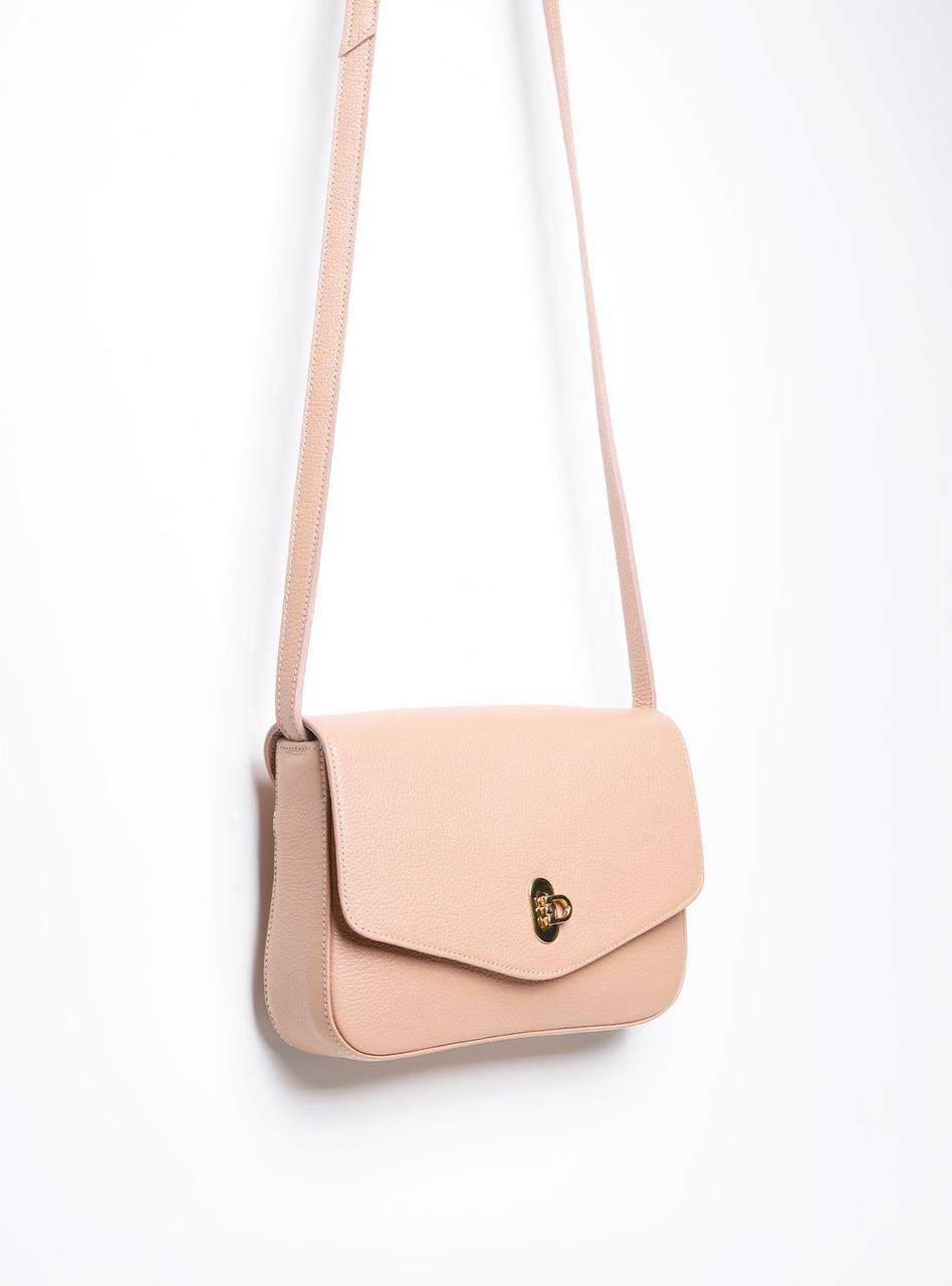 Bolsa Satchel Couro Pequena Transversal Nude BSI-5867 - NU