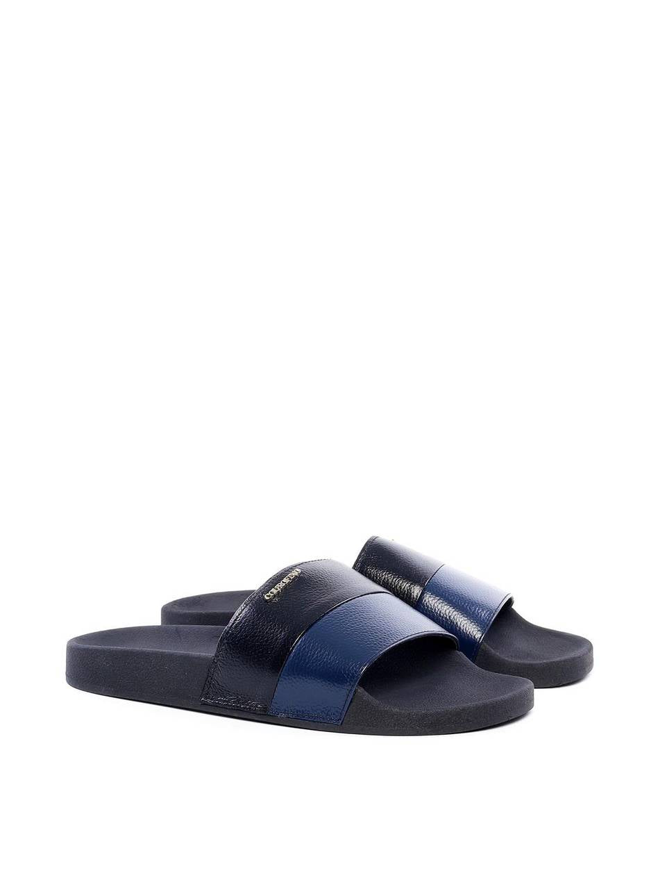 Chinelão Slide com Tiras Largas - Preto e Azul SDI-11825- PA