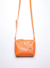 Bolsa Clutch Pequena Couro Transversal Laranja BSI-5863 - LR