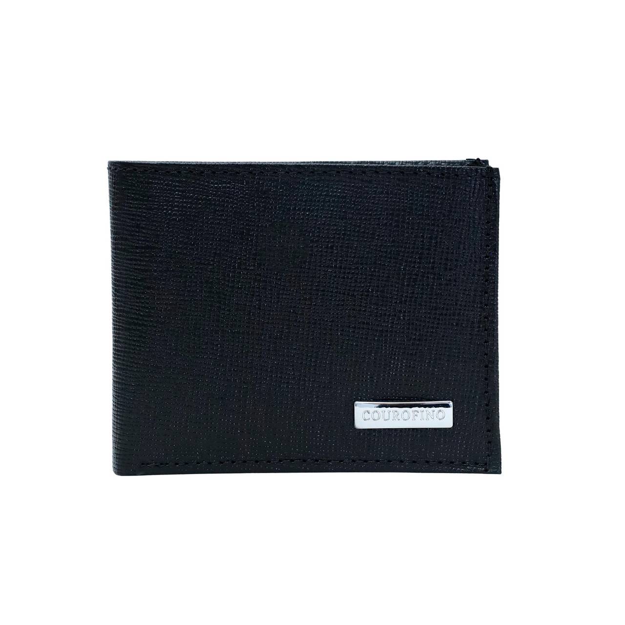 Carteira Masculina Poket Média Couro Lisa Preta CAI-858 - PR