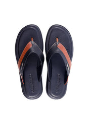 Chinelão Masculino de Dedo em Couro com Placa - Preta SDI-11769 - PR