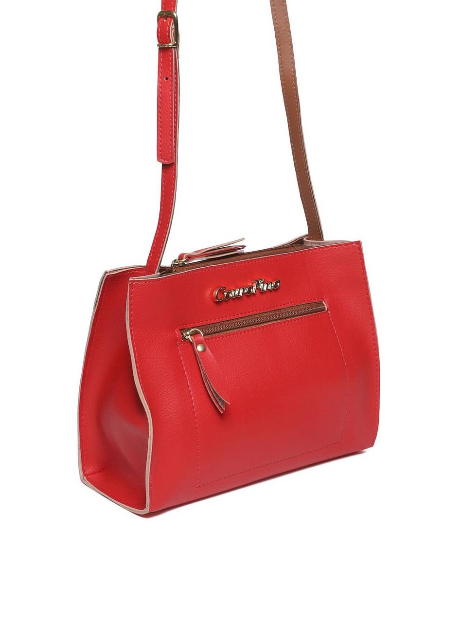 Bolsa Tote Transversal com Ziper - Vermelha BSI-5052 - VE