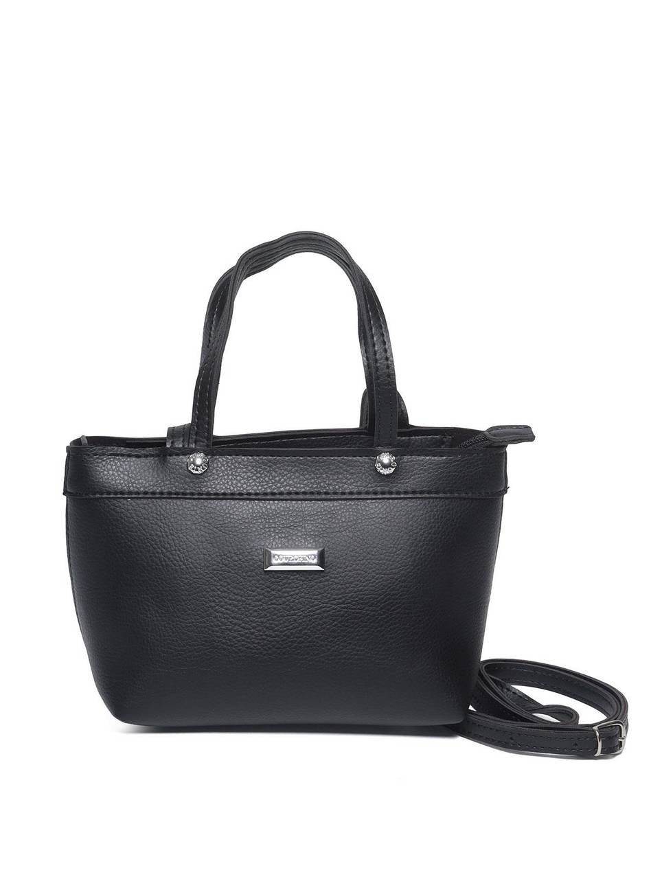 Bolsa Tote Pequena com Pinos e Alça de Mão - Preta BSI-5390 - PR