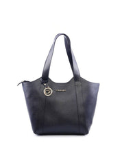 Bolsa Tote Tiracolo Ondulada com Bag Charm - Preta BSI-6109 - PR