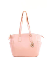 Bolsa Tote Tiracolo com Bolsos Laterais e Charm em Strass - Nude BSI-6046 - NU