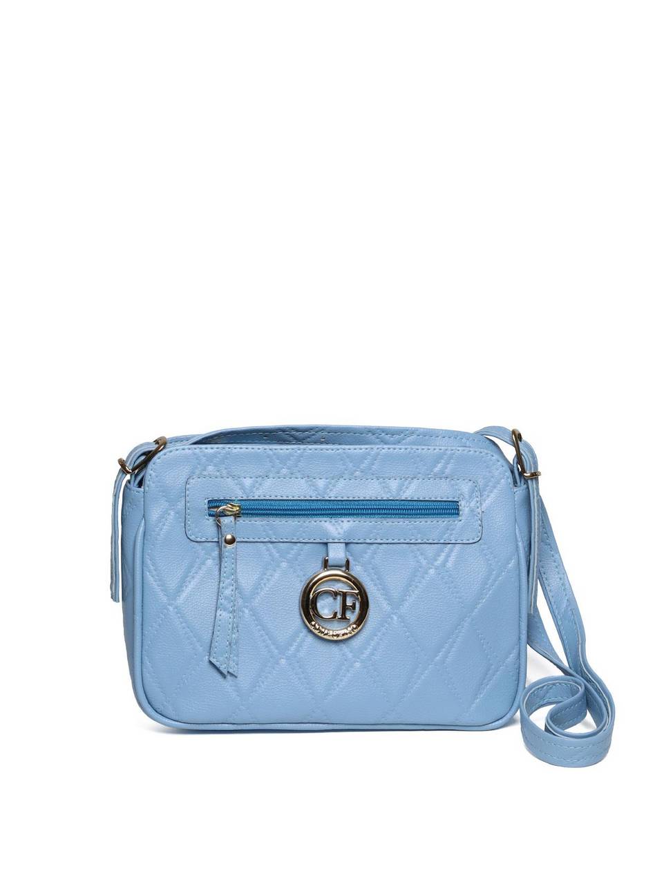 Bolsa Clutch Pequena Transversal Chaveiro Redondo Azul BSI-5723 - AZ