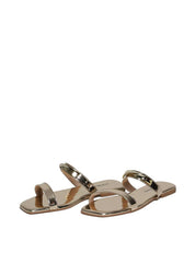 Sandália Feminina Rasteira Enfeite Retorcido - Ouro SDI-11653 - AU