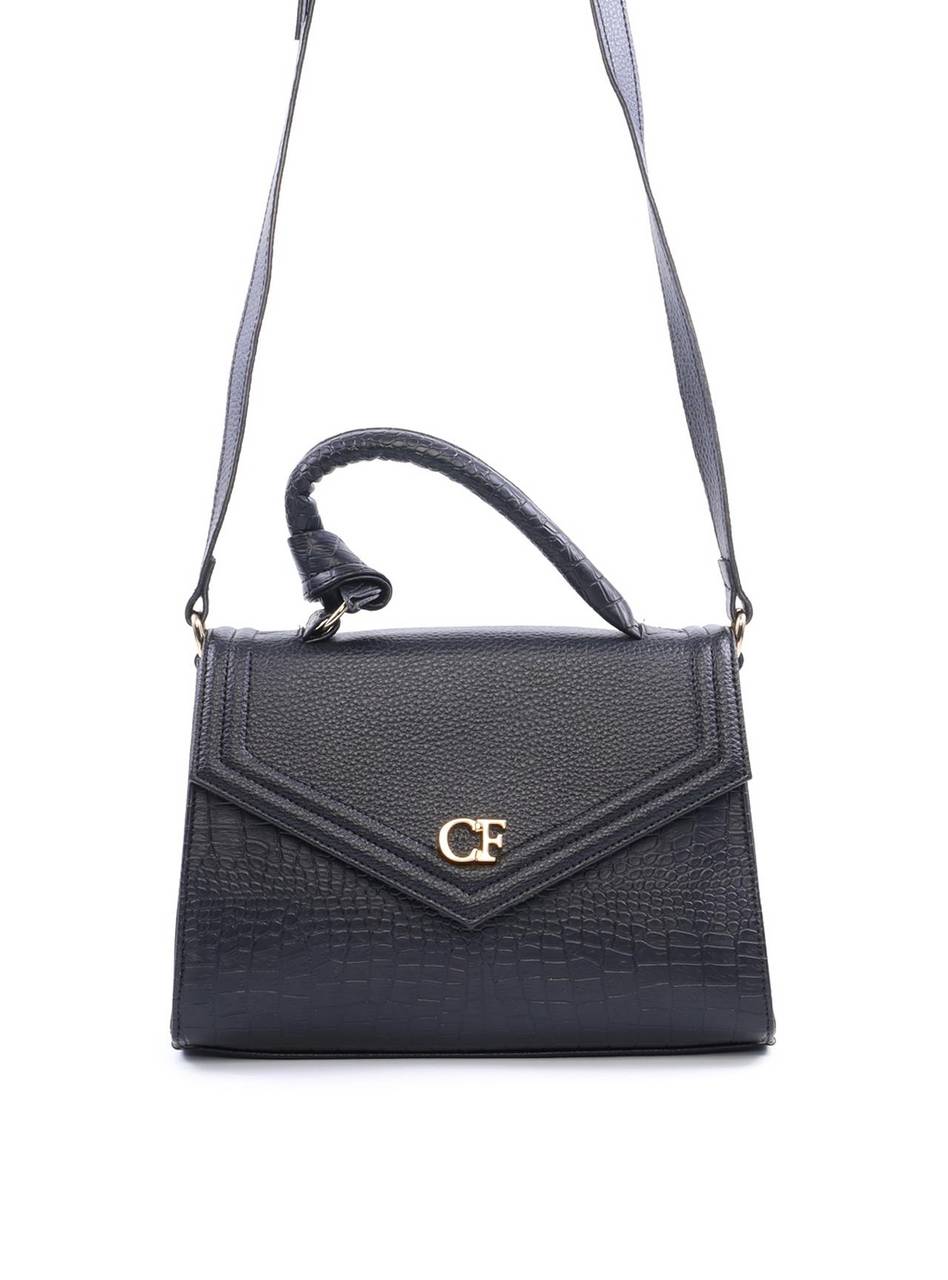 Bolsa Satchel Alça Dupla e Detalhes em Costura - Preta BSI-6076 - PR