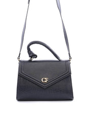 Bolsa Satchel Alça Dupla e Detalhes em Costura - Preta BSI-6076 - PR