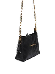 Bolsa Clutch Sintética Tiracolo com Detalhes em Costura - Preta BSI-5961 - PR