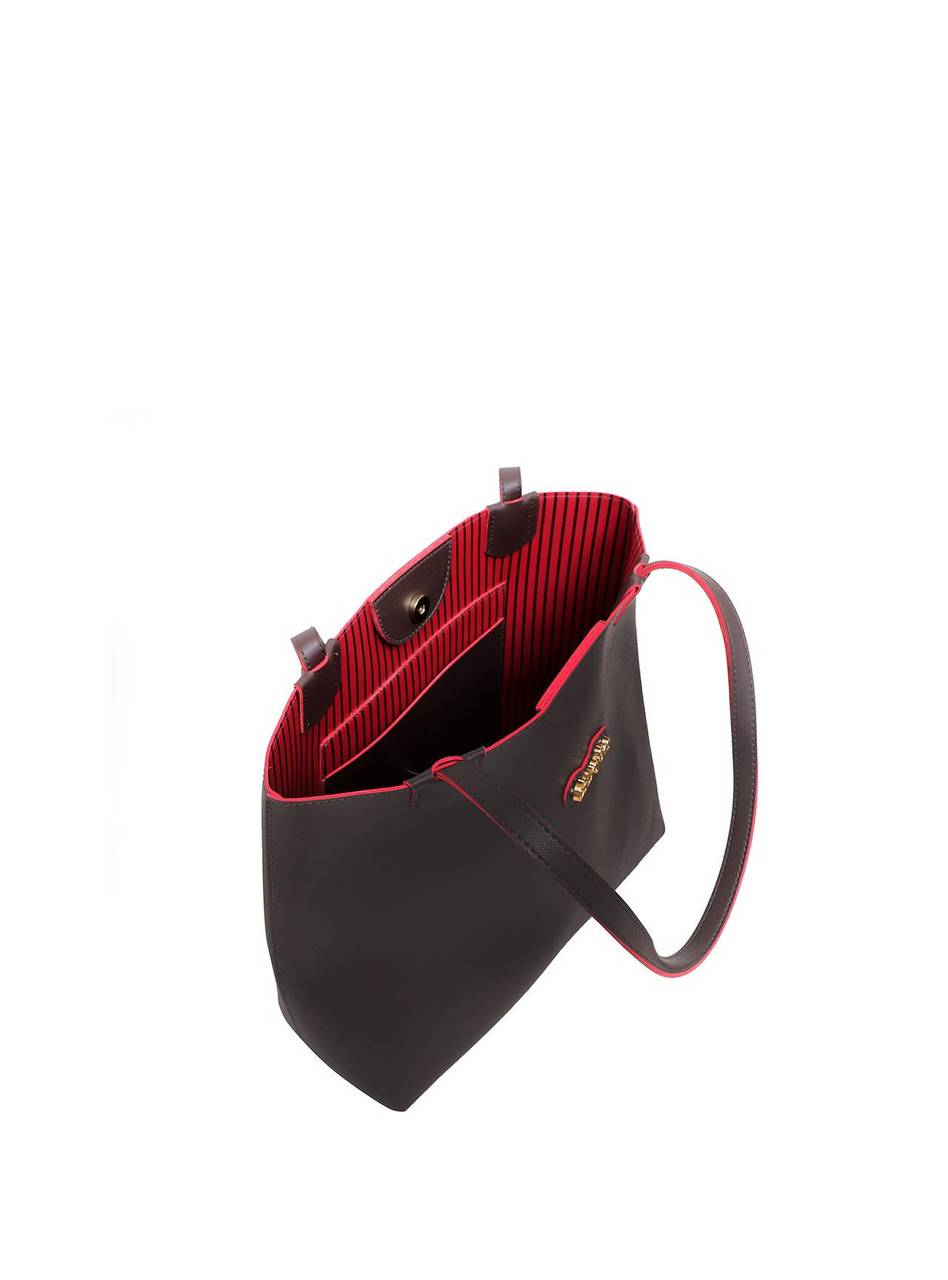 Bolsa Shopper Média Tiracolo Frente Lisa Cacau BSI-5139 - CA