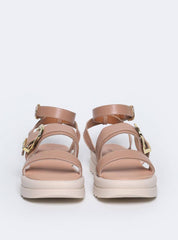 Sandália Feminina Papete Tachas Diversas - Nude SDI-11567 - NU