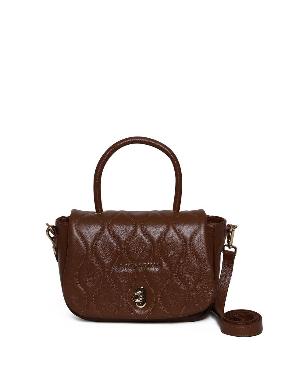 Bolsa Satchel Pequena Couro Alça Dupla - Castor BSI-5978 - CS