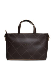 Bolsa Tote Tiracolo com Detalhe Frontal de Costuras - Cacau BSI-5993 - CA