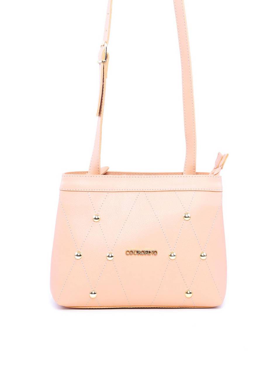 Bolsa Tote Transversal com Detalhes de Costura e Enfeites BSI-6006 - NU