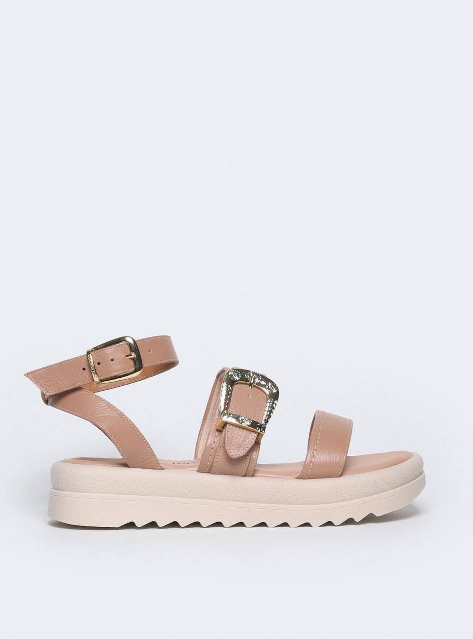 Sandália Feminina Papete Tachas Diversas - Nude SDI-11567 - NU