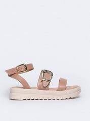 Sandália Feminina Papete Tachas Diversas - Nude SDI-11567 - NU