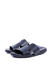 Sandália Masculina de Rosto Largo com Recortes - Preta SDI-11702 - PR