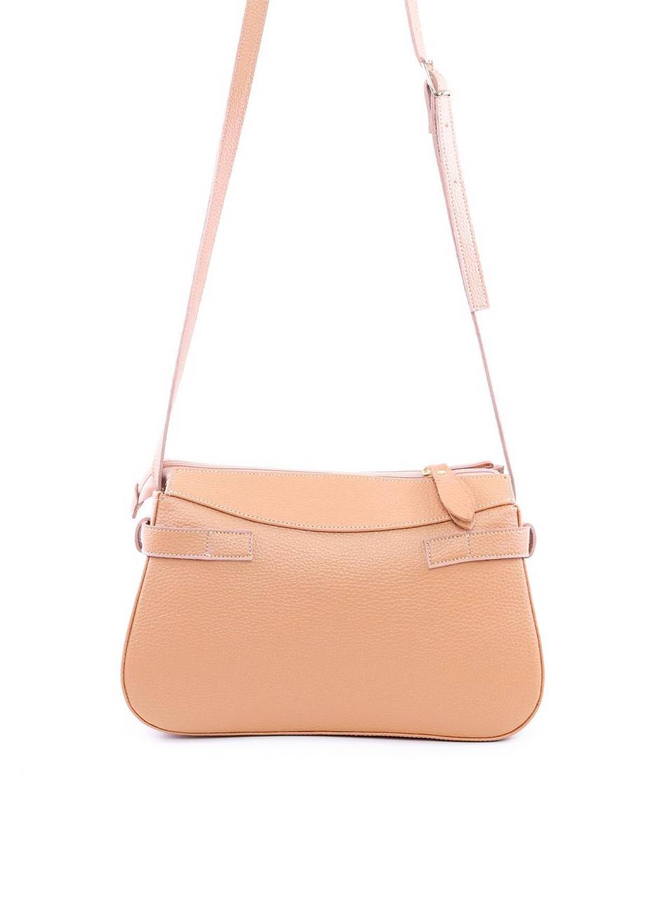 Bolsa Tote Transversal com Detalhe de Passante - Nude BSI-6079 - NU