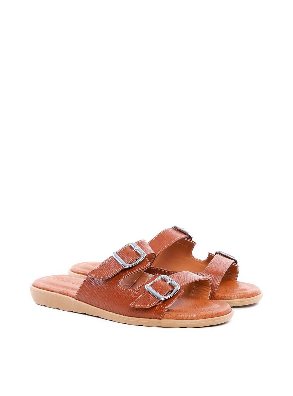 Chinelo Masculino Birken em Couro com Duas Fivelas - Castor SDI-11826 - CS