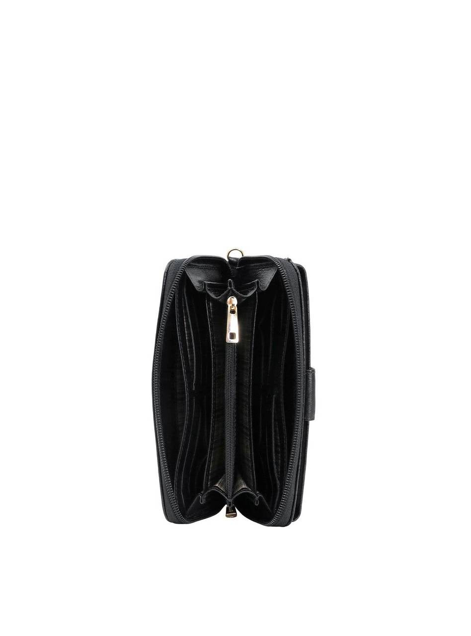 Carteira Clássica Feminina Couro Grande Preta CAI-852 - PR