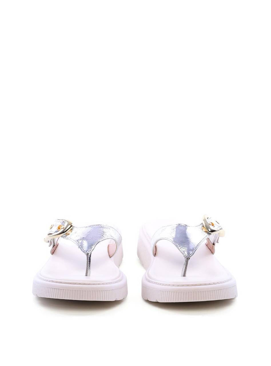 Sandália Flatform Dedo com Fivela - Prata SDI-11757 - PT