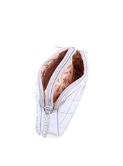 Bolsa Cluthc Tranversal em Metalasse - Prata BSI-6118 - PT