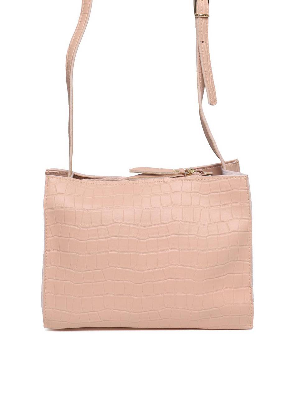 Bolsa Tote Transversal com Ziper - Nude BSI-5052 - NU