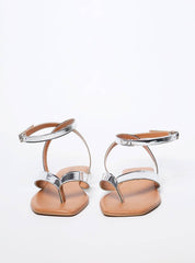 Sandália Feminina Rasteiras Slim - Prata SDI-11535 - PT
