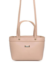 Bolsa Tote Pequena com Pinos e Alça de Mão - Nude BSI-5390 - NU