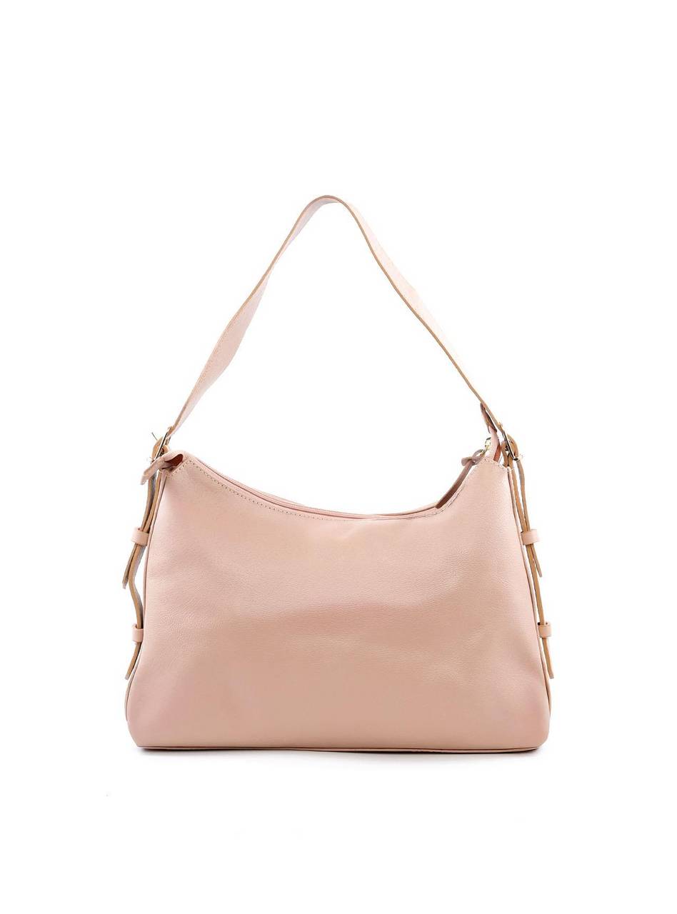Bolsa Hobo Tiracolo com Fivelas e Passantes - Nude BSI-6063 - NU