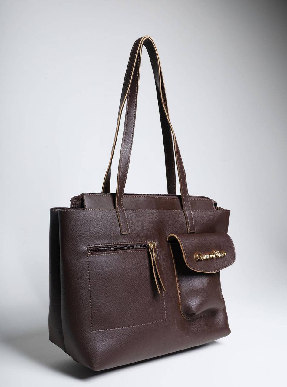 Bolsa Tote Tiracolo Média Cacau BSI-5821 - CA