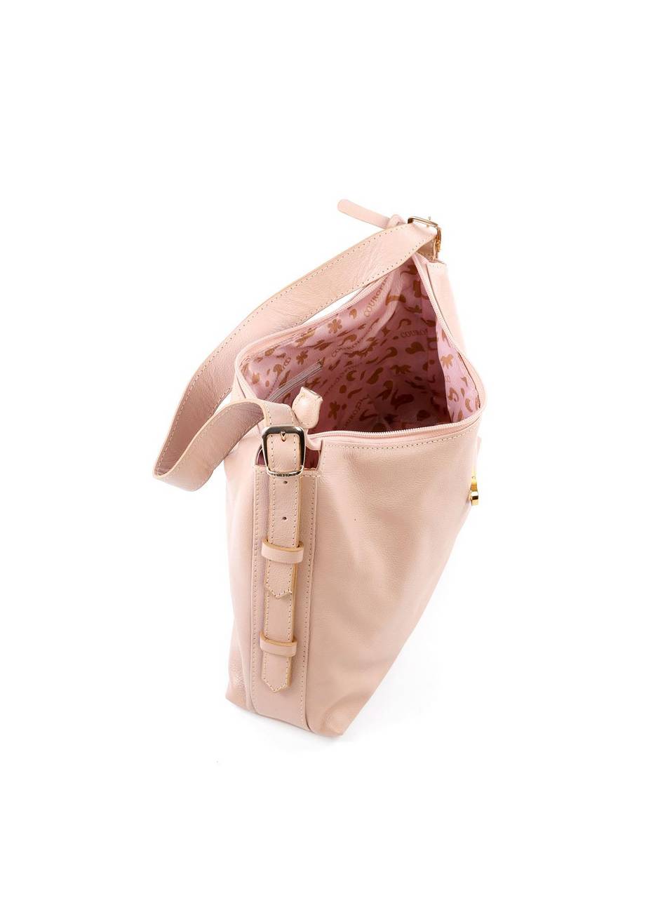 Bolsa Hobo Tiracolo com Fivelas e Passantes - Nude BSI-6063 - NU