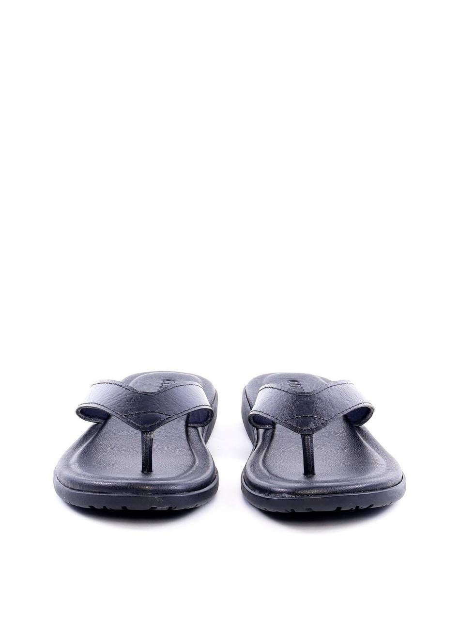 Chinelo Masculino de Dedo em Couro com Tiras Finas - Preta SDI-11770 - PR