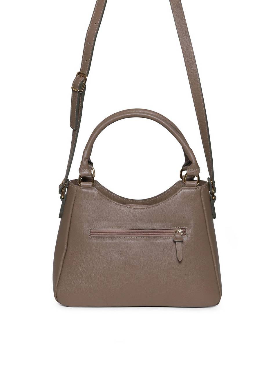 Bolsa Tote Tiracolo Média Couro Cinza BSI-5955 - CZ